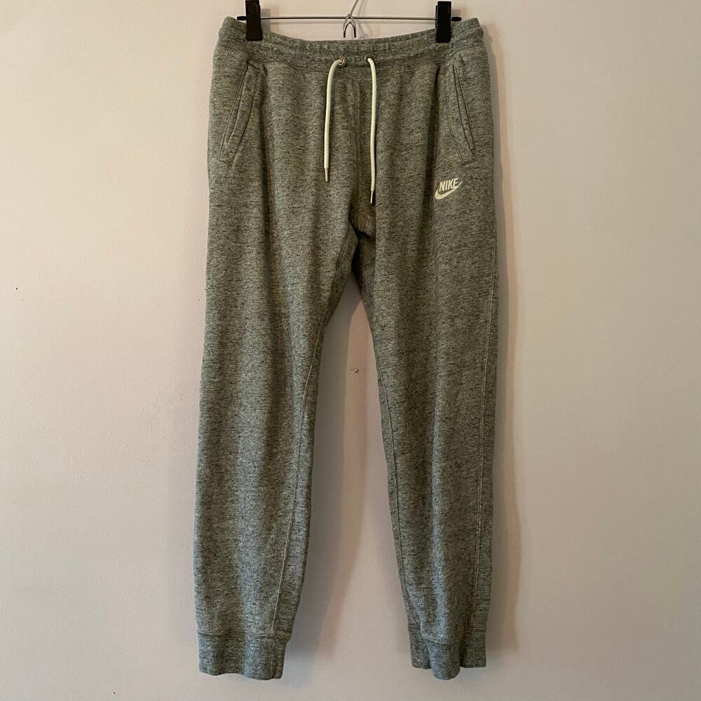 Nike Women's size Large Heathered Gray Jogger Sweatpants Loungewear Gym Workout